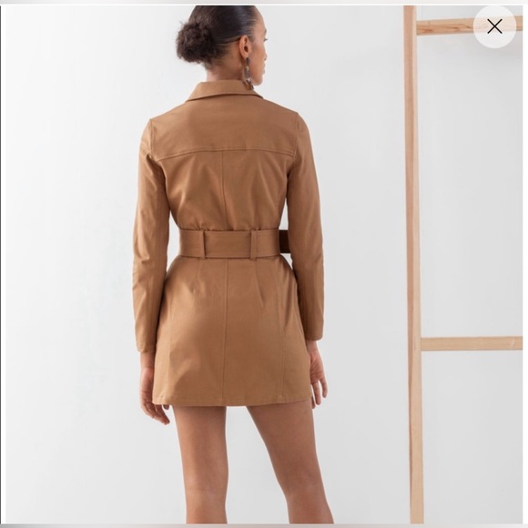 And Other Stories Denim Belted Utility Mini Dress. Size 8 - Picture 3 of 10